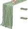 2 Pack Sage Green Cheesecloth Table Runner - 35x120 Inch (10ft) Boho Wedding Table Runner(Sage Green)35"W